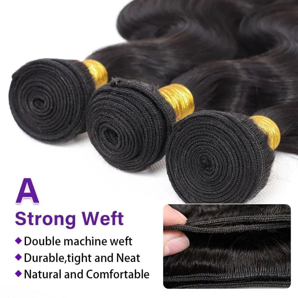 Brazilian Human Hair Bundles 18 20 22 Inch Body Wave 3 Bundles Human Hair 300gm